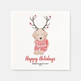 Servilleta De Papel Navidades de Goldern Retriever Personalizado de Sw