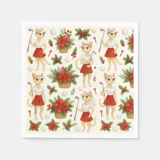 Servilleta De Papel Navidades de golf con equipo de golf (Anverso)