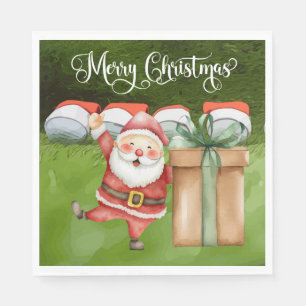 Servilleta De Papel Navidades de golf con muchos golfistas de Ball