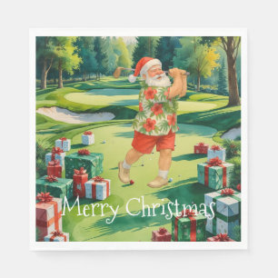 Servilleta De Papel Navidades de golf con Santa Claus