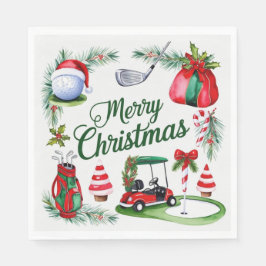 Servilleta De Papel Navidades de golf con tema acuático Golfer Holiday