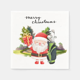 Servilleta De Papel Navidades de golf de Santa Claus Golfer