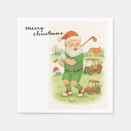 Servilleta De Papel Navidades de golf de Santa Claus Tema