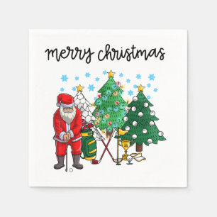 Servilleta De Papel Navidades de golf Par Tee con Santa Claus