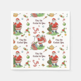Servilleta De Papel Navidades de golf Santa Golfer pueden estar con us