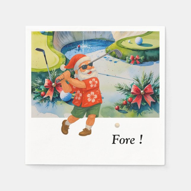 Servilleta De Papel Navidades de golf Summer July Hawaii (Anverso)