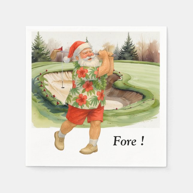 Servilleta De Papel Navidades de golf Summer July Hawaii (Anverso)
