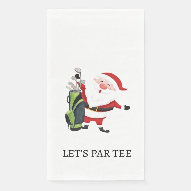 Servilleta De Papel Navidades de golf vamos a ir con Santa Claus (Anverso)