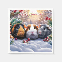 Servilleta De Papel Navidades de Guinea Pigs Winter Wonderland