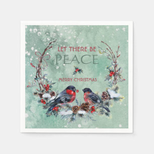 Servilleta De Papel Navidades de guirnalda de pájaros de invierno