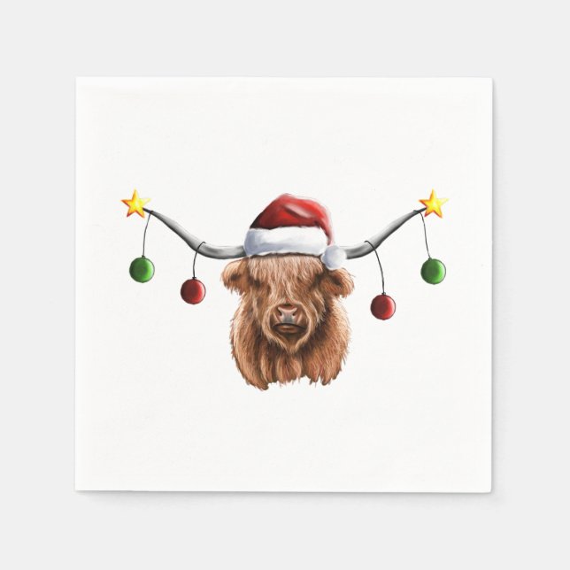 Servilleta De Papel Navidades de Have a Merry Hielan Coo (Anverso)