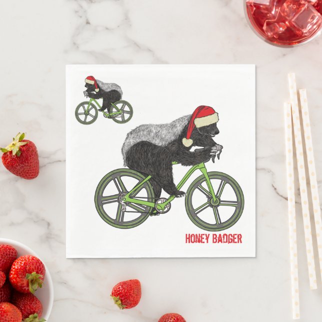 Servilleta De Papel Navidades de Honey Badger en bicicleta de insignia (In situ)