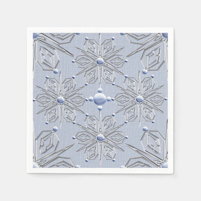 Servilleta De Papel Navidades de Ice Snowflakes (Anverso)