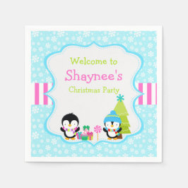 Servilleta De Papel Navidades de invierno cute pingüinos