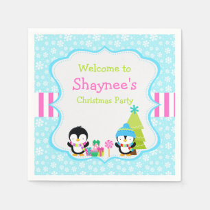 Servilleta De Papel Navidades de invierno cute pingüinos