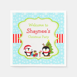 Servilleta De Papel Navidades de invierno cute pingüinos
