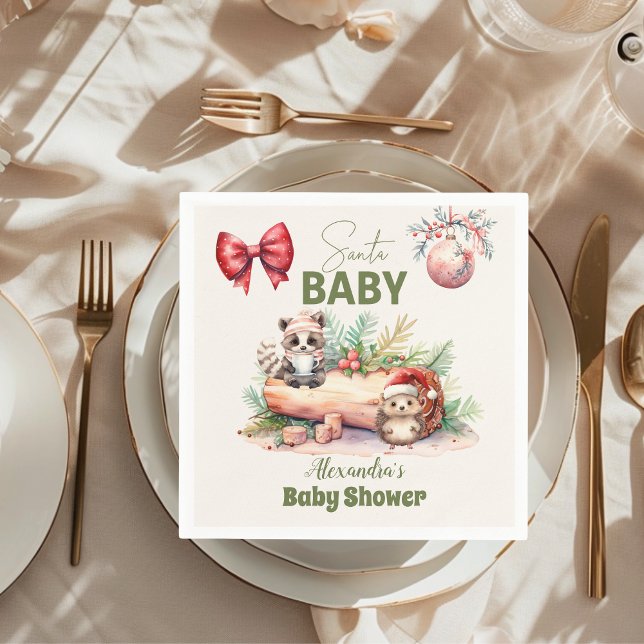 Servilleta De Papel Navidades de invierno de Santa Baby Woodland Baby  (Subido por el creador)