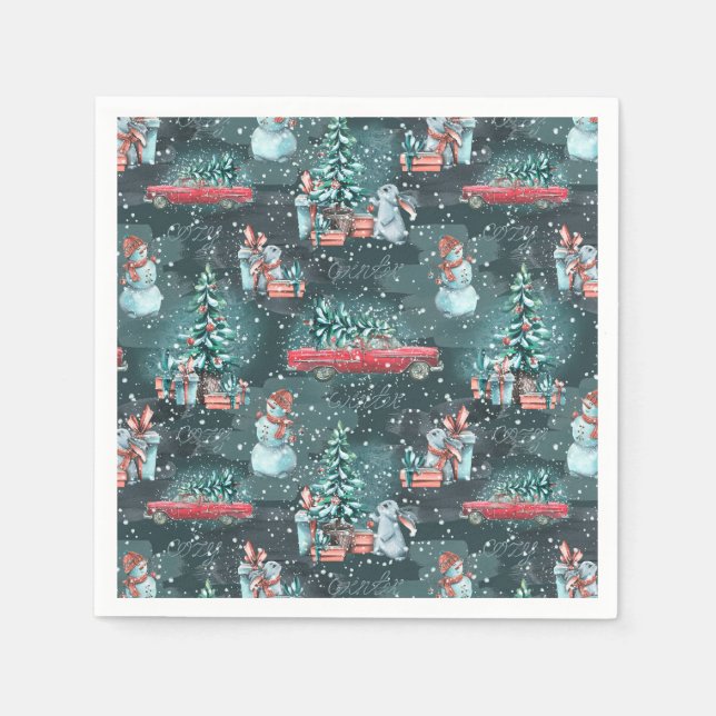 Servilleta De Papel Navidades de invierno muy cómodos (Anverso)