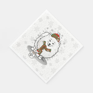 Servilleta De Papel Navidades de invierno Nieve de cerdo (blanca)