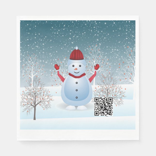 Servilleta De Papel Navidades de invierno Snowman Paper Napkin (Anverso)