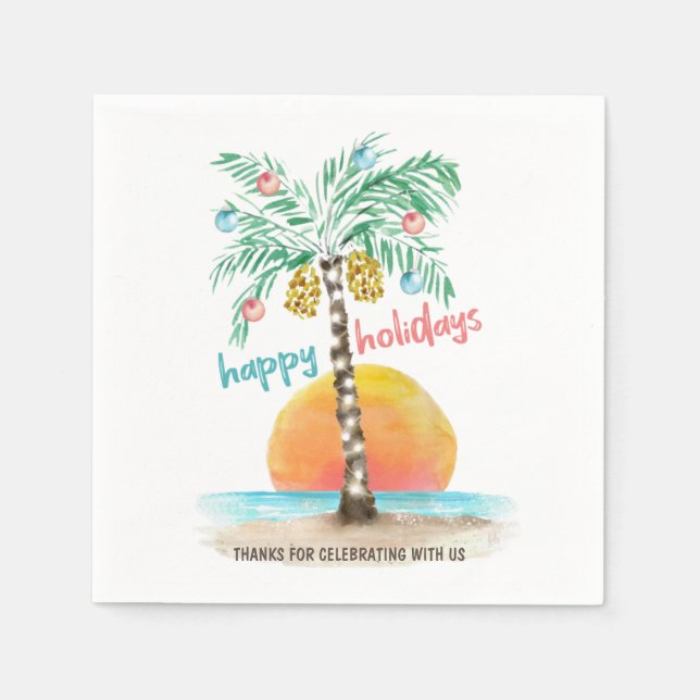 Servilleta De Papel Navidades de Island Holiday Tropical Beach Palm (Anverso)