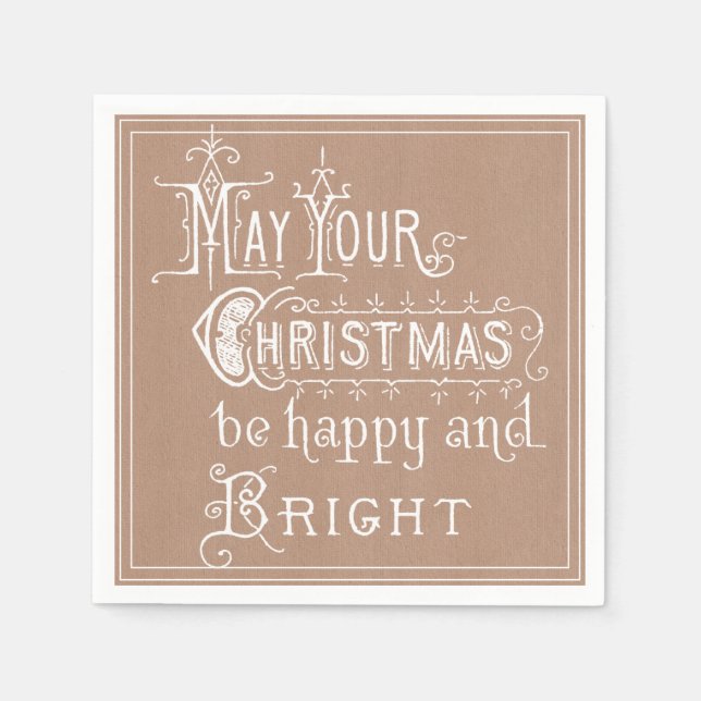 Servilleta De Papel Navidades de Kraft vintage (Anverso)