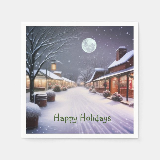 Servilleta De Papel Navidades de la ciudad rural (Anverso)