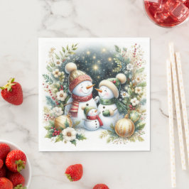 Servilleta De Papel Navidades de la familia Snowman