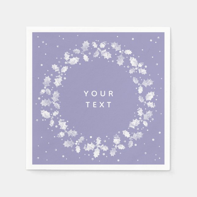 Servilleta De Papel Navidades de la guirnalda impresa Holly Wreath (Anverso)