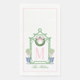 Servilleta De Papel Navidades de la Preppy Chinoiserie Monograma Pagod