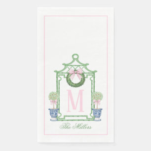 Servilleta De Papel Navidades de la Preppy Chinoiserie Monograma Pagod