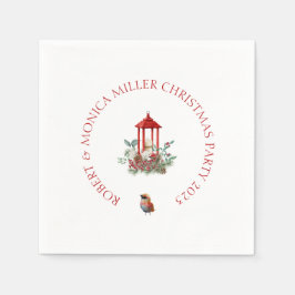 Servilleta De Papel Navidades de la Vibe alegres flores y ramo de faro