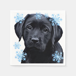 Servilleta De Papel Navidades de Labrador Negro - Laboratorio negro de
