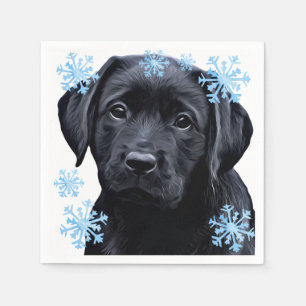 Servilleta De Papel Navidades de Labrador Negro - Laboratorio negro de