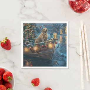 Servilleta De Papel Navidades de Labrador: Viaje festivo