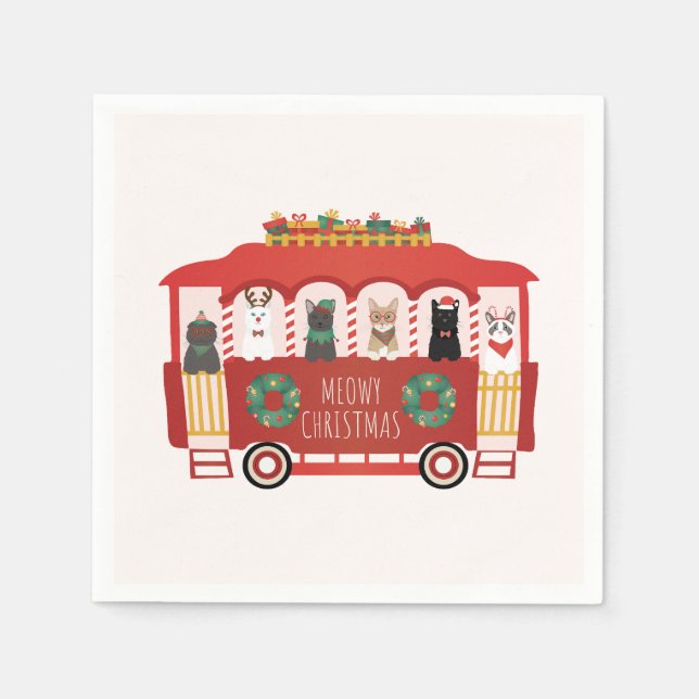 Servilleta De Papel Navidades de los gatos Trolly Meowy (Anverso)