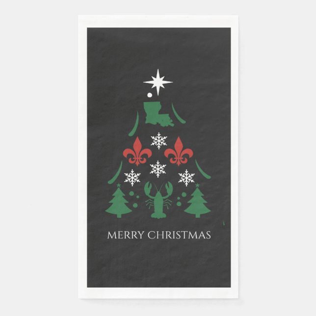 Servilleta De Papel Navidades de Luisiana Fiesta de Holiday Cajun (Anverso)