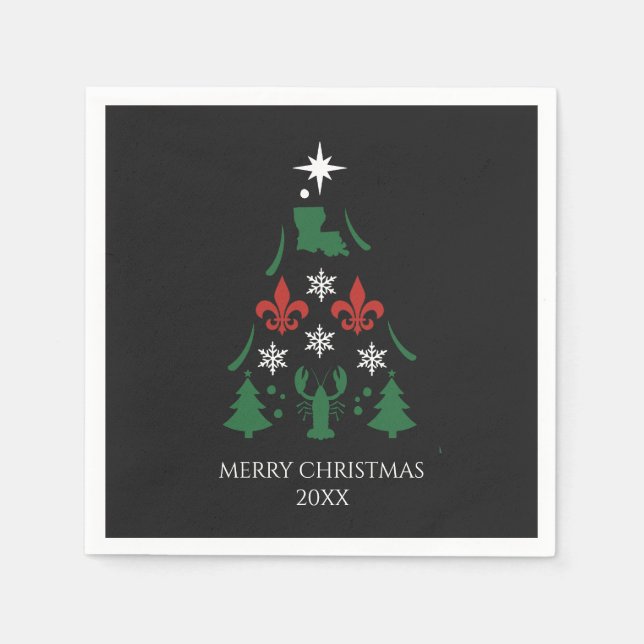 Servilleta De Papel Navidades de Luisiana Holiday Cajun (Anverso)