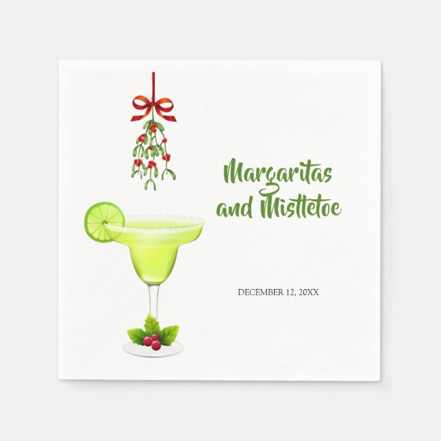Servilleta De Papel Navidades de Margaritas y Mistletoe (Anverso)