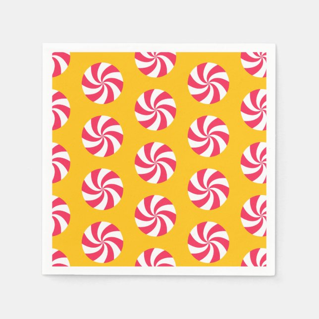 Servilleta De Papel Navidades de menta Naranja amarillo (Anverso)