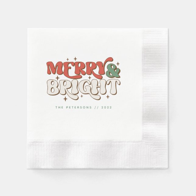 Servilleta De Papel Navidades de Merry & Bright Retro (Anverso)