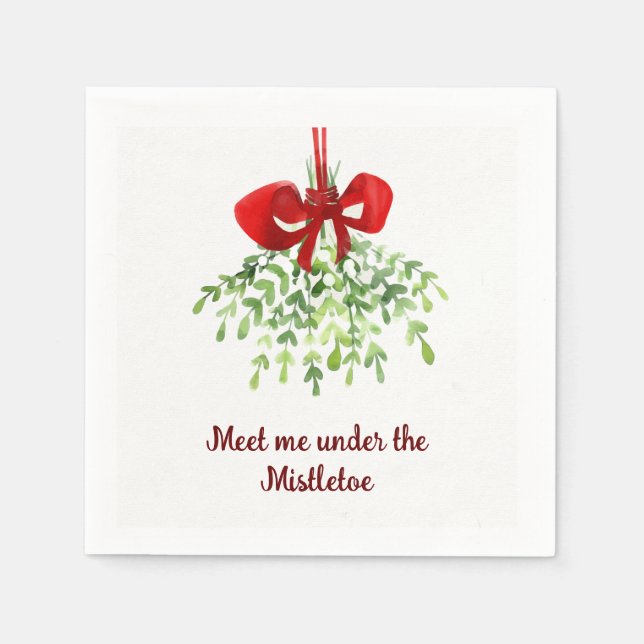 Servilleta De Papel Navidades De Mistletoe Cita Romántica Divertida (Anverso)