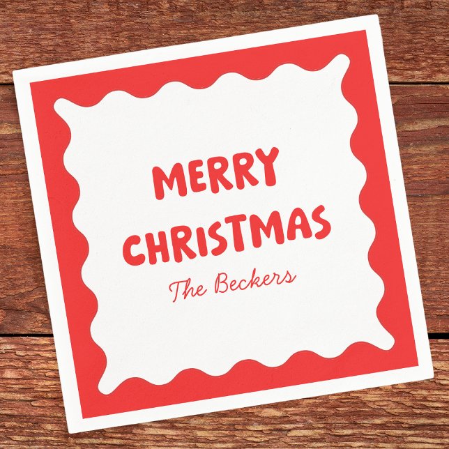 Servilleta De Papel Navidades de Moda de Personalizados blancos y rojo (Subido por el creador)