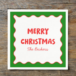 Servilleta De Papel Navidades de Moda de Personalizados rojos y verdes