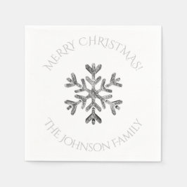 Servilleta De Papel Navidades de Moda elegantes con copo de nieve de p
