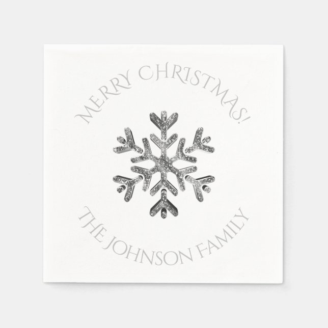 Servilleta De Papel Navidades de Moda elegantes con copo de nieve de p (Anverso)