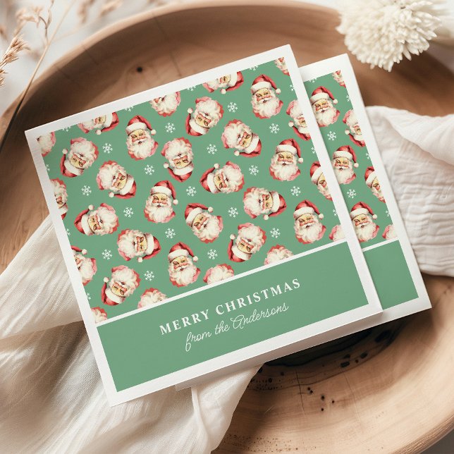 Servilleta De Papel Navidades de nombres personalizados Retro Santa Gr (Subido por el creador)