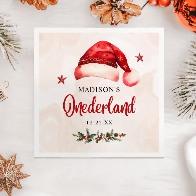 Servilleta De Papel Navidades de Onederland Santa Hat 1er cumpleaños (Subido por el creador)
