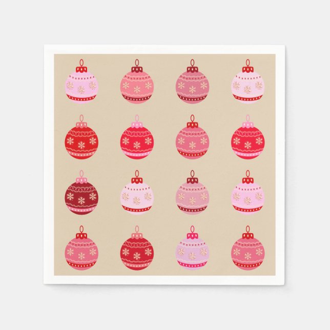 Servilleta De Papel Navidades de Ornamentos Vintage (Anverso)