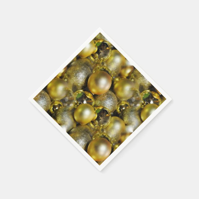 Servilleta De Papel Navidades de oro Baubles (Borde)